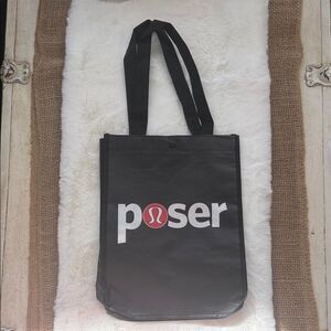 lululemon athletic Poser Black Tote Bag never used
